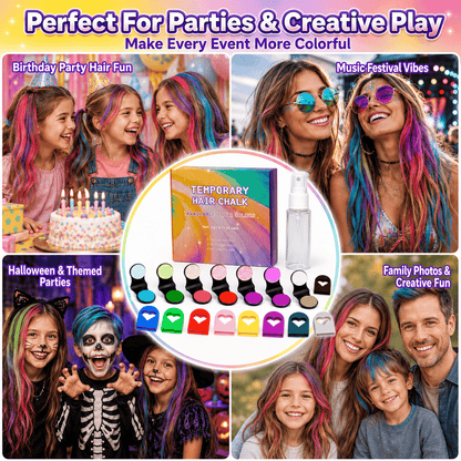 ⏳🔥LIMITED-TIME 50% OFF! ⏰🌈 12-Color Temporary Hair Chalk Applicator Set