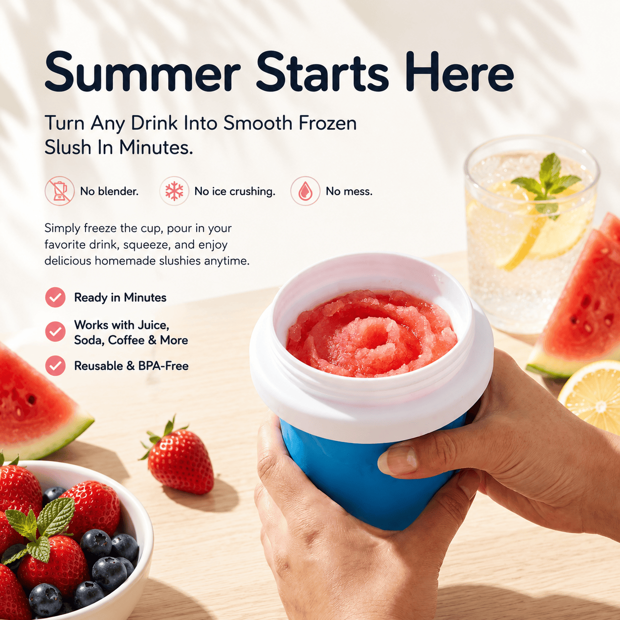 Freeze and Squeeze Homemade Slushy Cup