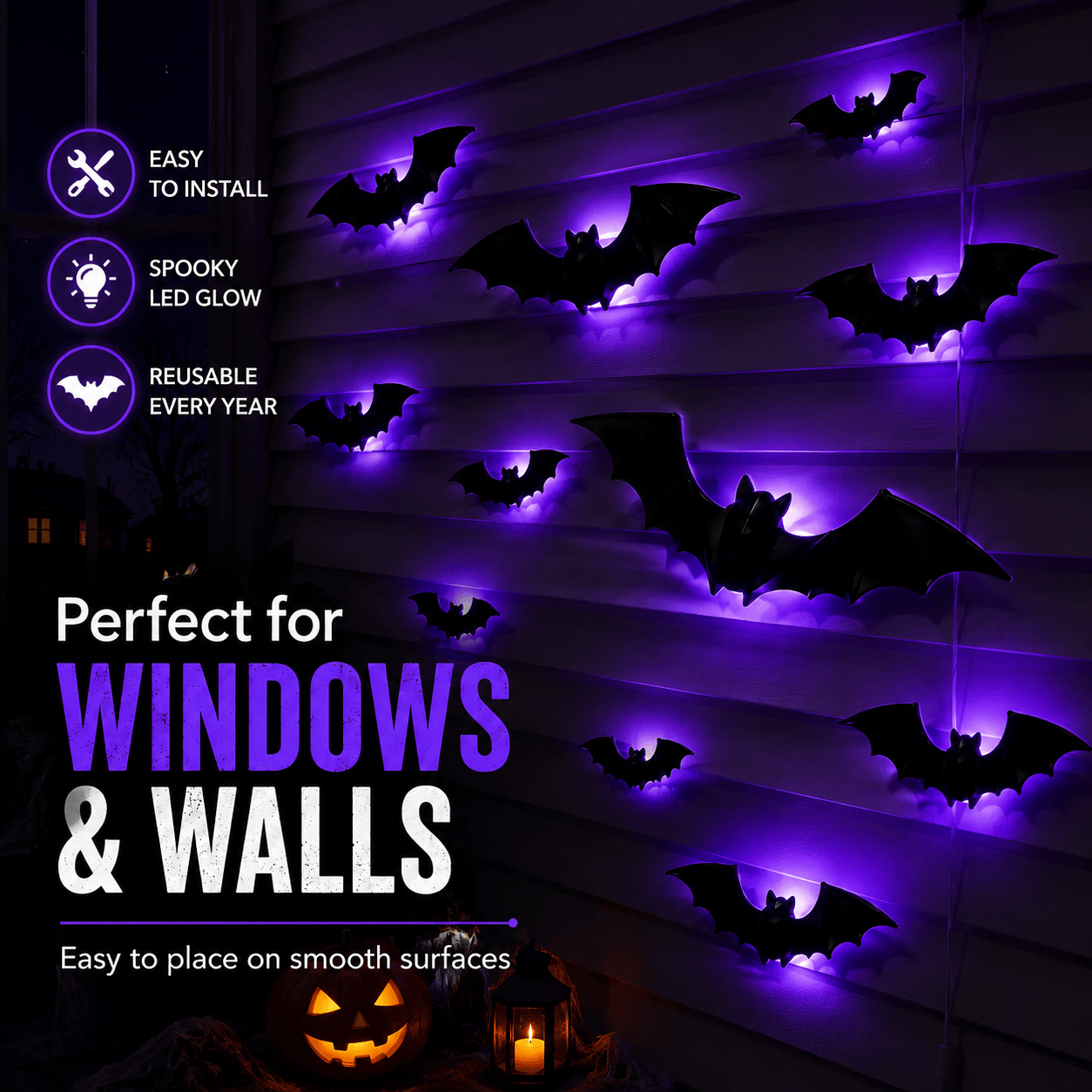 🦇Halloween 3D LED Bat Light Decorations