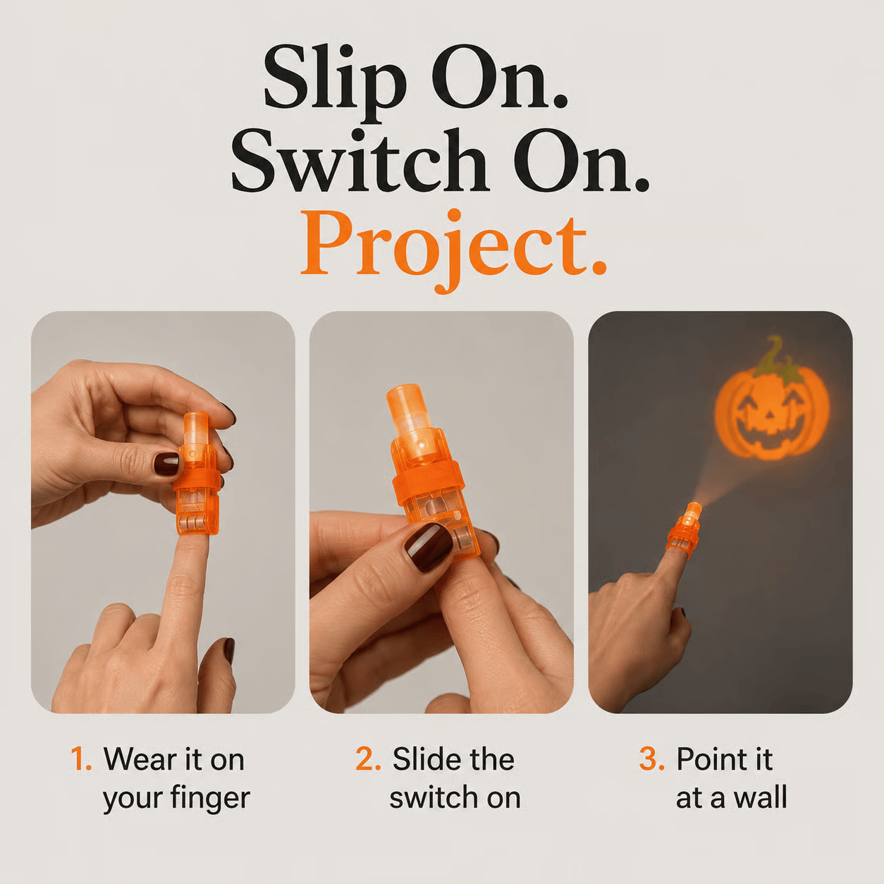 🎃 Halloween Finger Projector Lights – Mini Pattern Projector