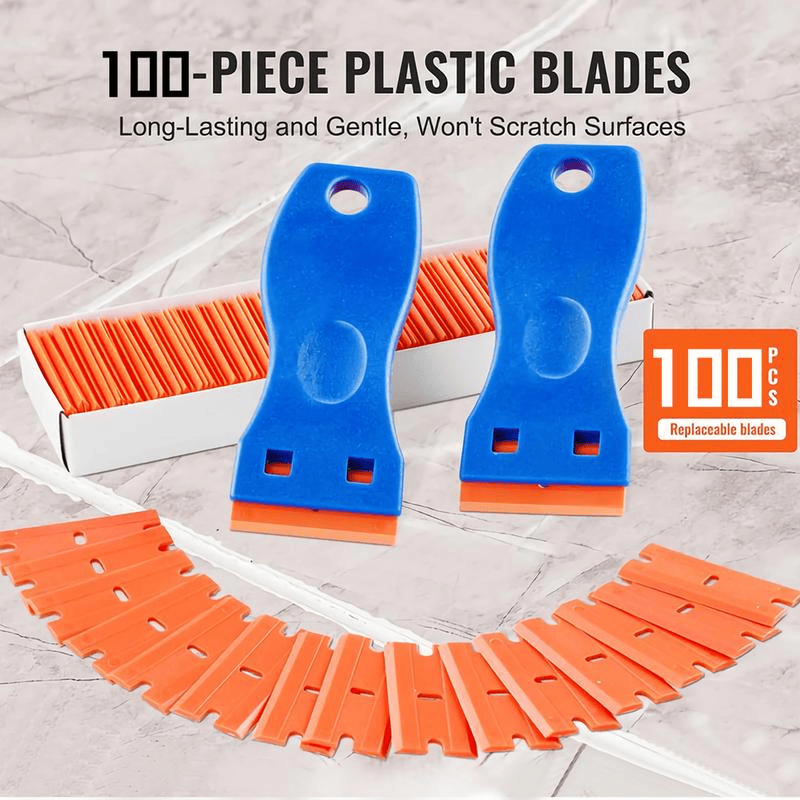 Plastic Razor Blade Scraper Kit for Stickers and Residue Removal