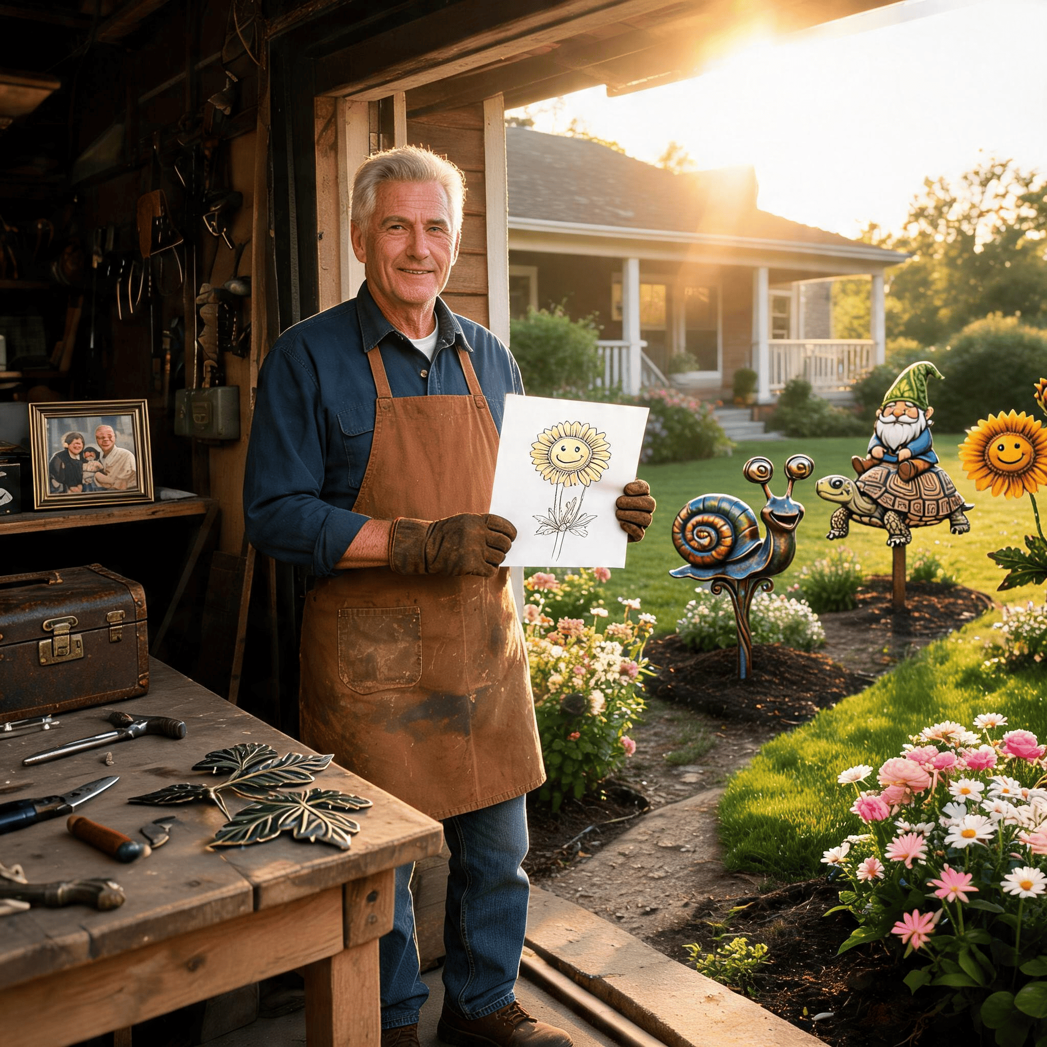 Handcrafted Garden Character Stakes