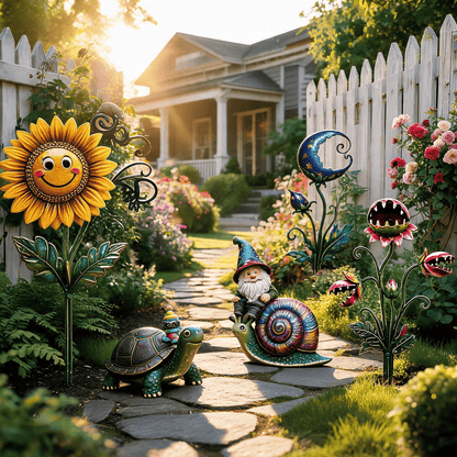 Handcrafted Garden Character Stakes