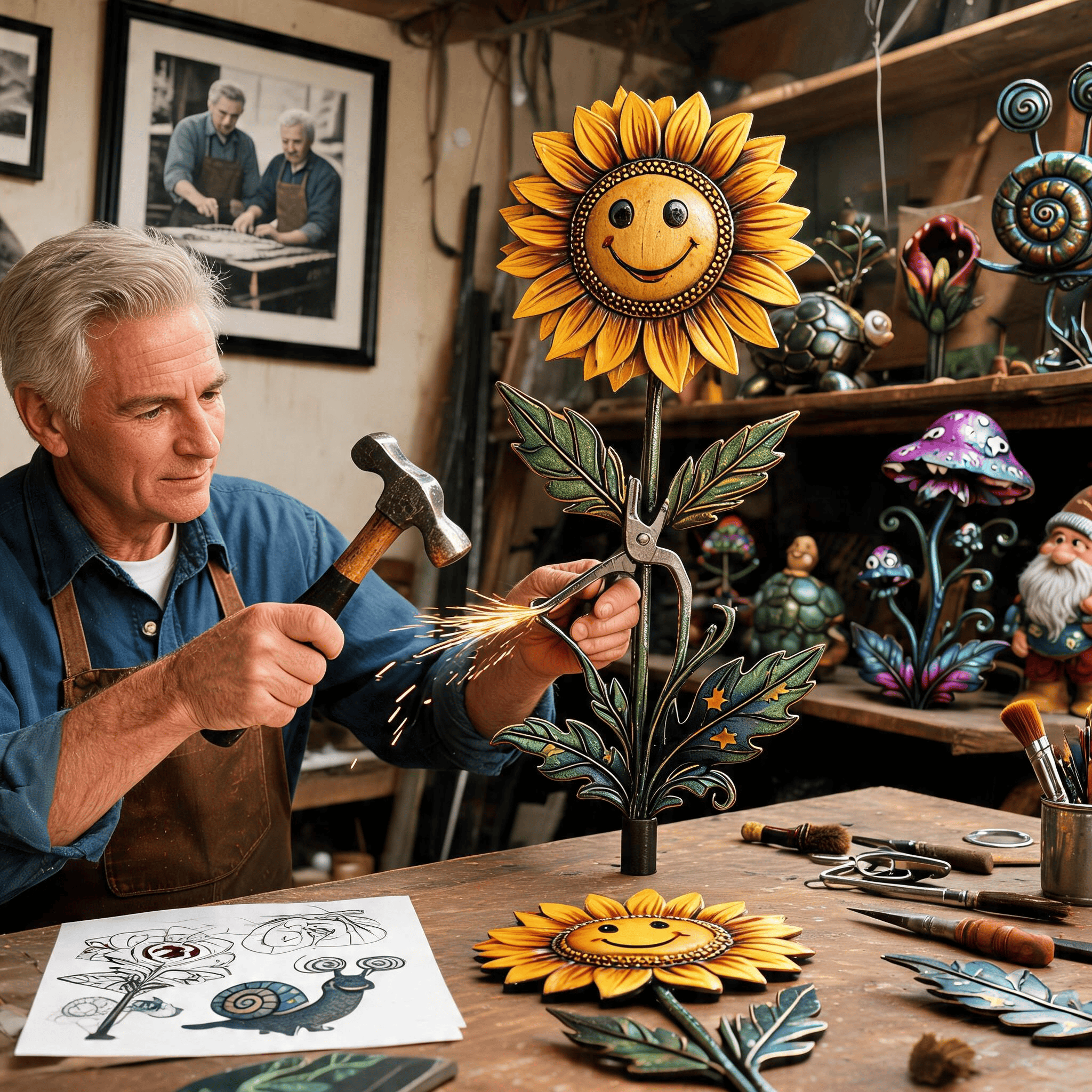 Handcrafted Garden Character Stakes