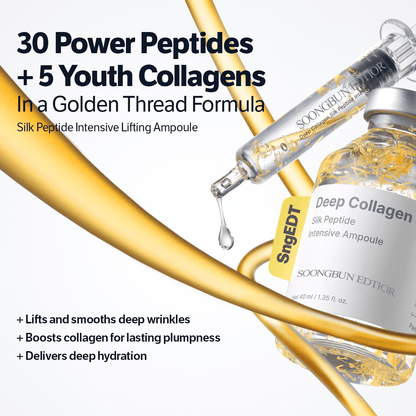 Silk Peptide Intensive Lifting Ampoule ACE 2 | Korean Anti-Aging Serum for Face with Collagen & 30 Peptide Complex | Skin Tightening & Firming (Botox Effect) | 72H Hydration