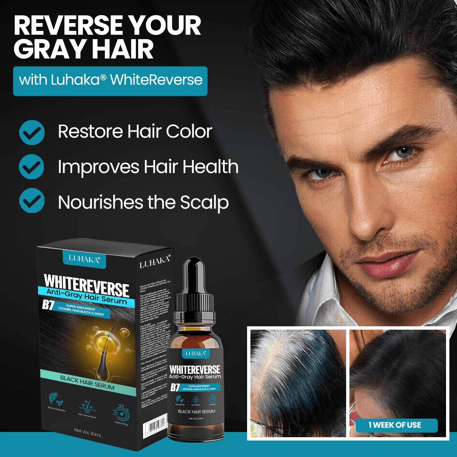 Luhaka® WhiteReverse Anti-Gray Hair Serum