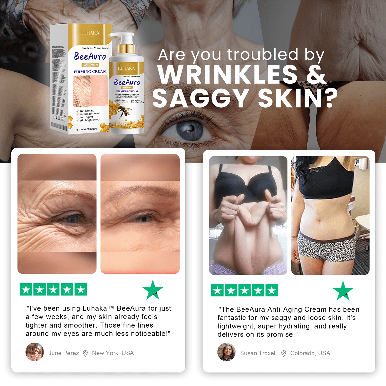 LUHAKA™ BeeAura Anti-Aging Firming Cream