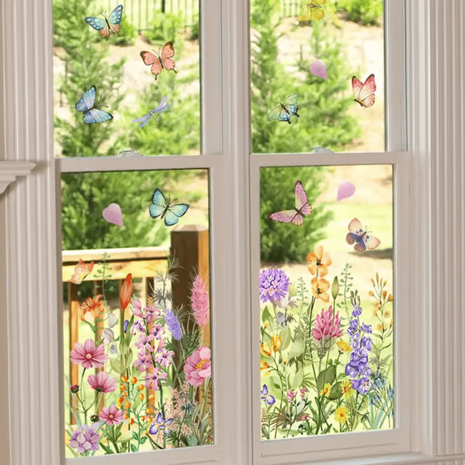 ✨LAST DAY 70% OFF - 💐Colorful Floral Bouquet Window Sticker🖼️(Cut to size freely)