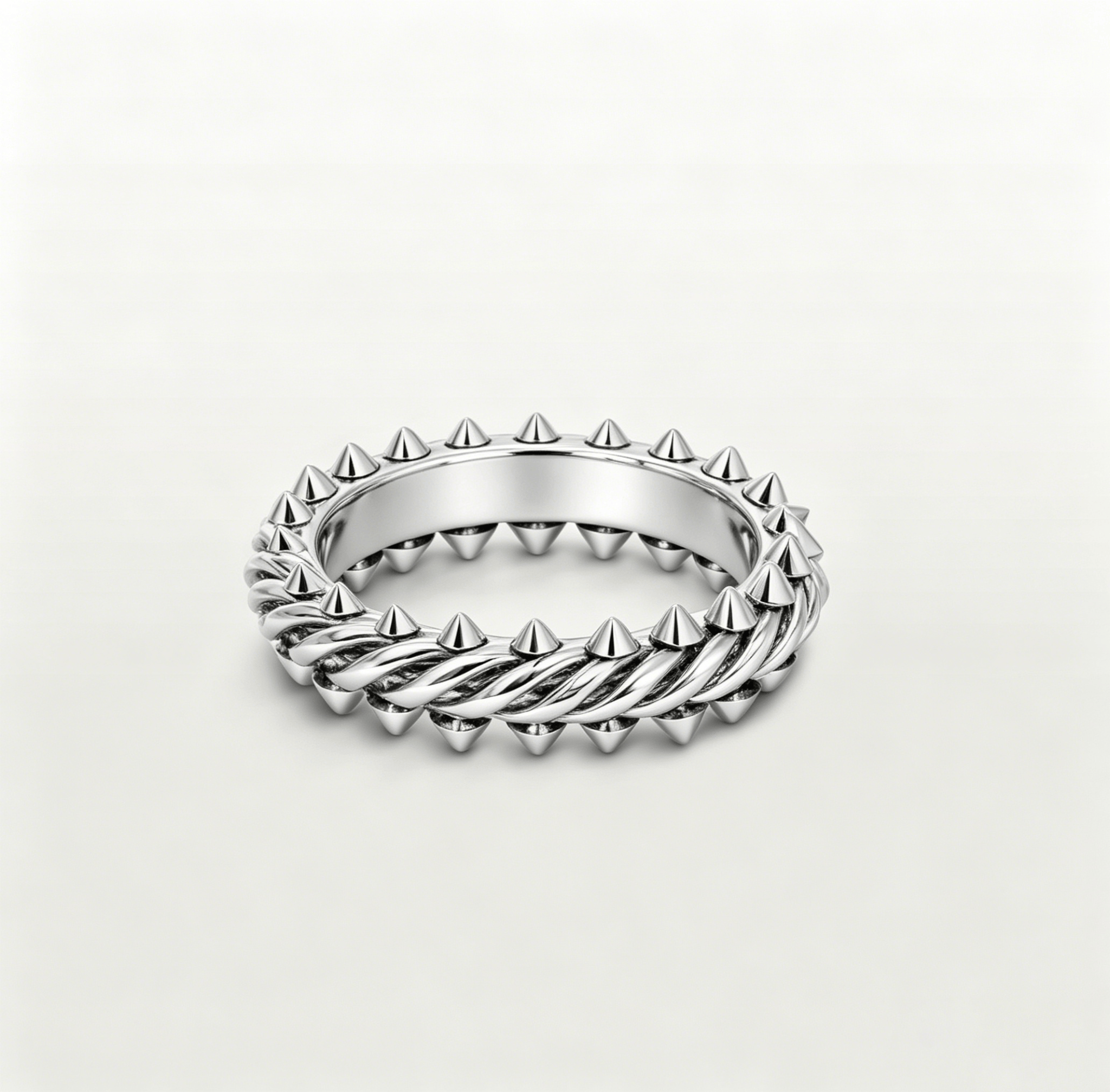 Twisted Cable Spike Ring