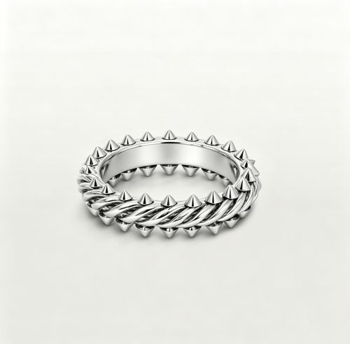 Twisted Cable Spike Ring