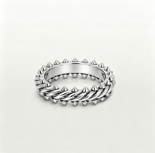 Twisted Cable Spike Ring