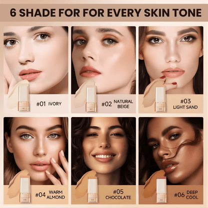 QINAWHITE Luminous Dual Ended Concealer Foundation Stick With Built In Brushes