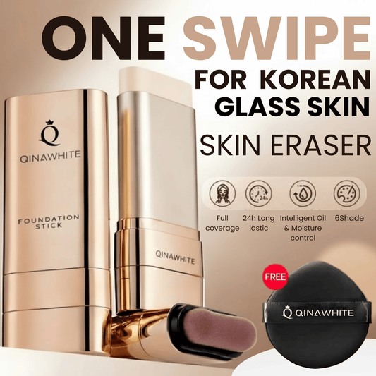QINAWHITE Luminous Dual Ended Concealer Foundation Stick With Built In Brushes