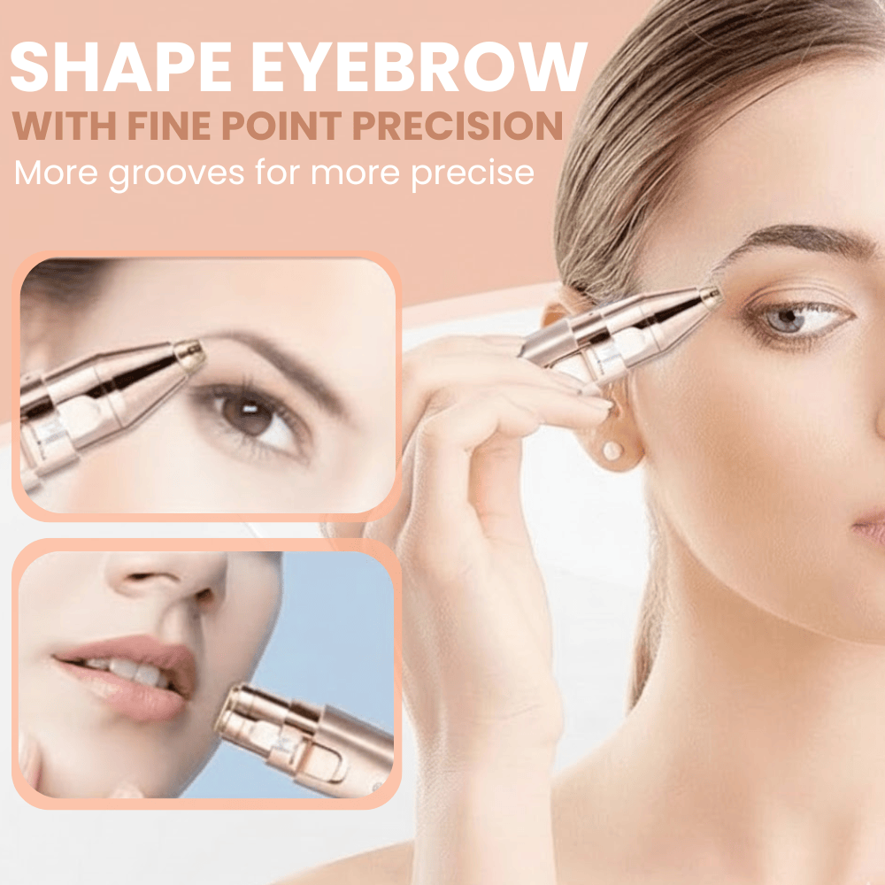 Eyebrow & Facial Trimmer: 2 in1 Rechargeable Facial Hair Removal & Eyebrow Shaver 2