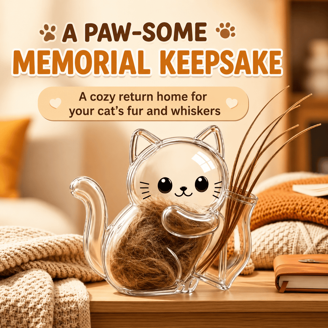 5PCS Magnetic Cat Whisker & Fur Keepsake Fridge Magnet Set for Pet Lovers