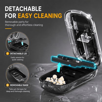 Upgrade-Designed Compact 3-in-1 Pill Splitter Organizer
