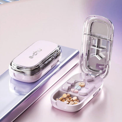 Upgrade-Designed Compact 3-in-1 Pill Splitter Organizer