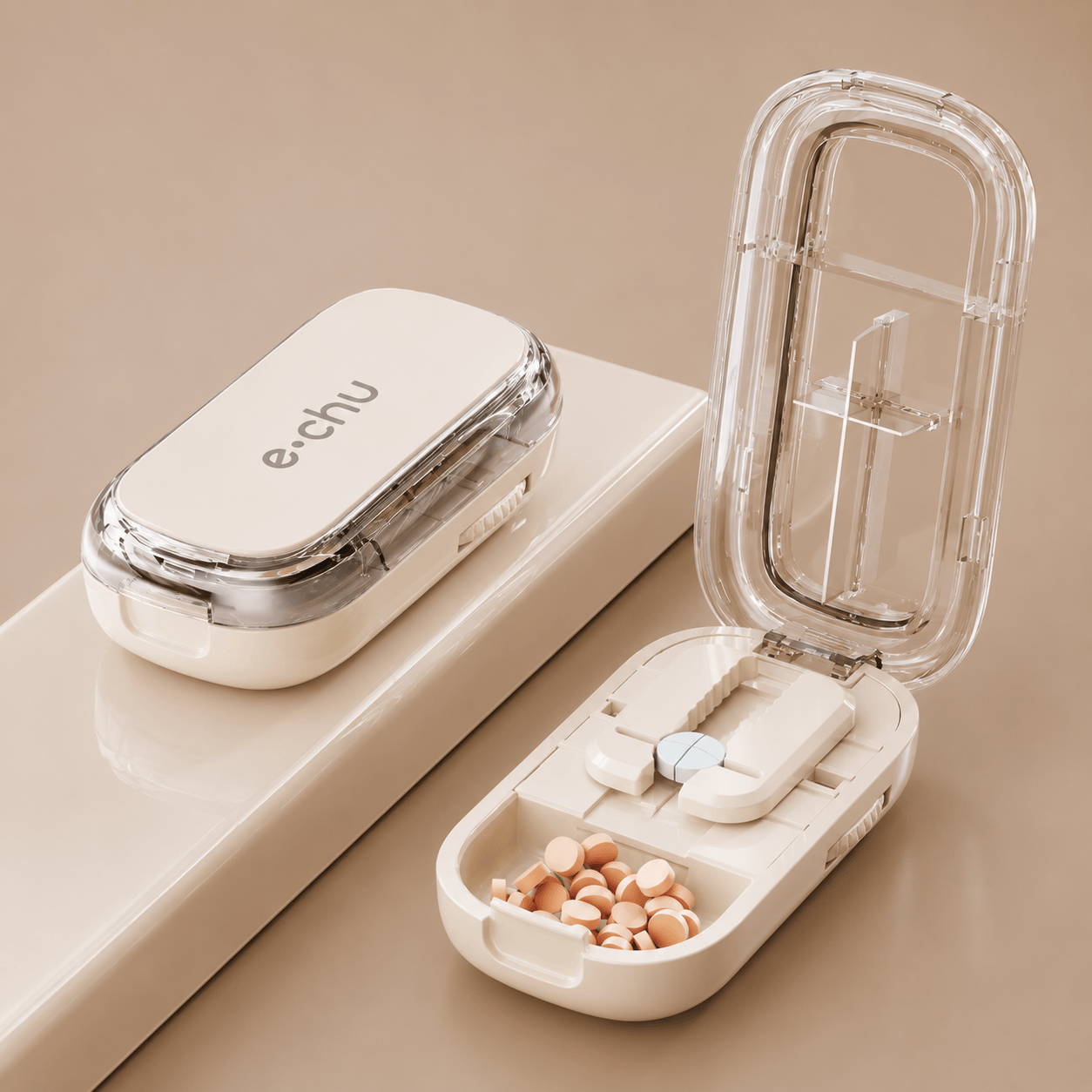 White | 1/2 & 1/4 Pill Cutter