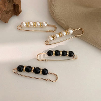 CZTICLE® Fancy Rhinestones Pearls Safety Pin Brooch