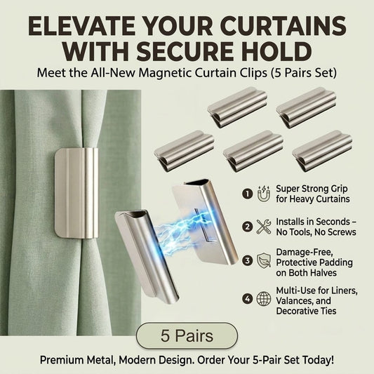 Heavy-Duty Magnetic Curtain Clips