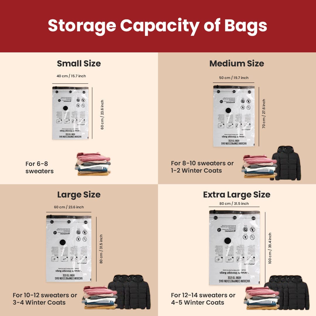 SNOPRID Cordless Travel Vacuum Storage Compression Bag Set