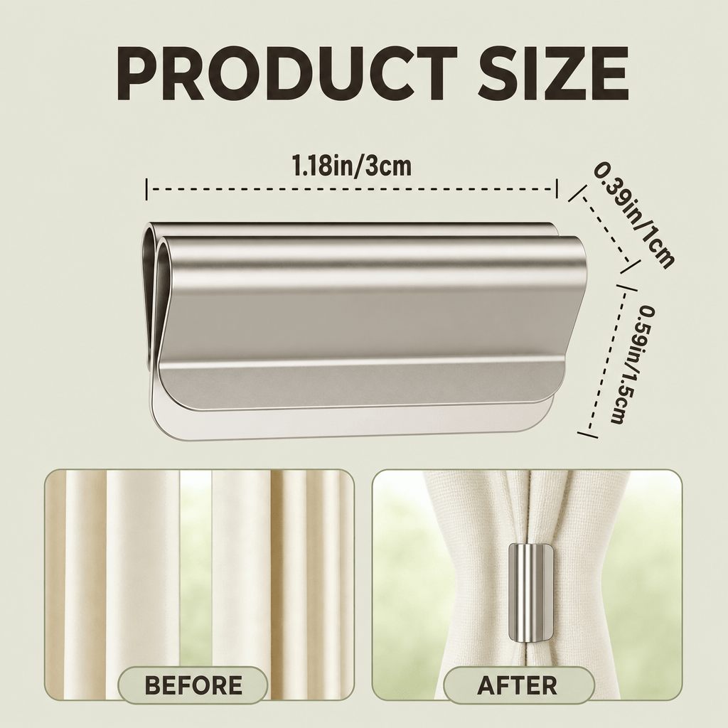 Heavy-Duty Magnetic Curtain Clips