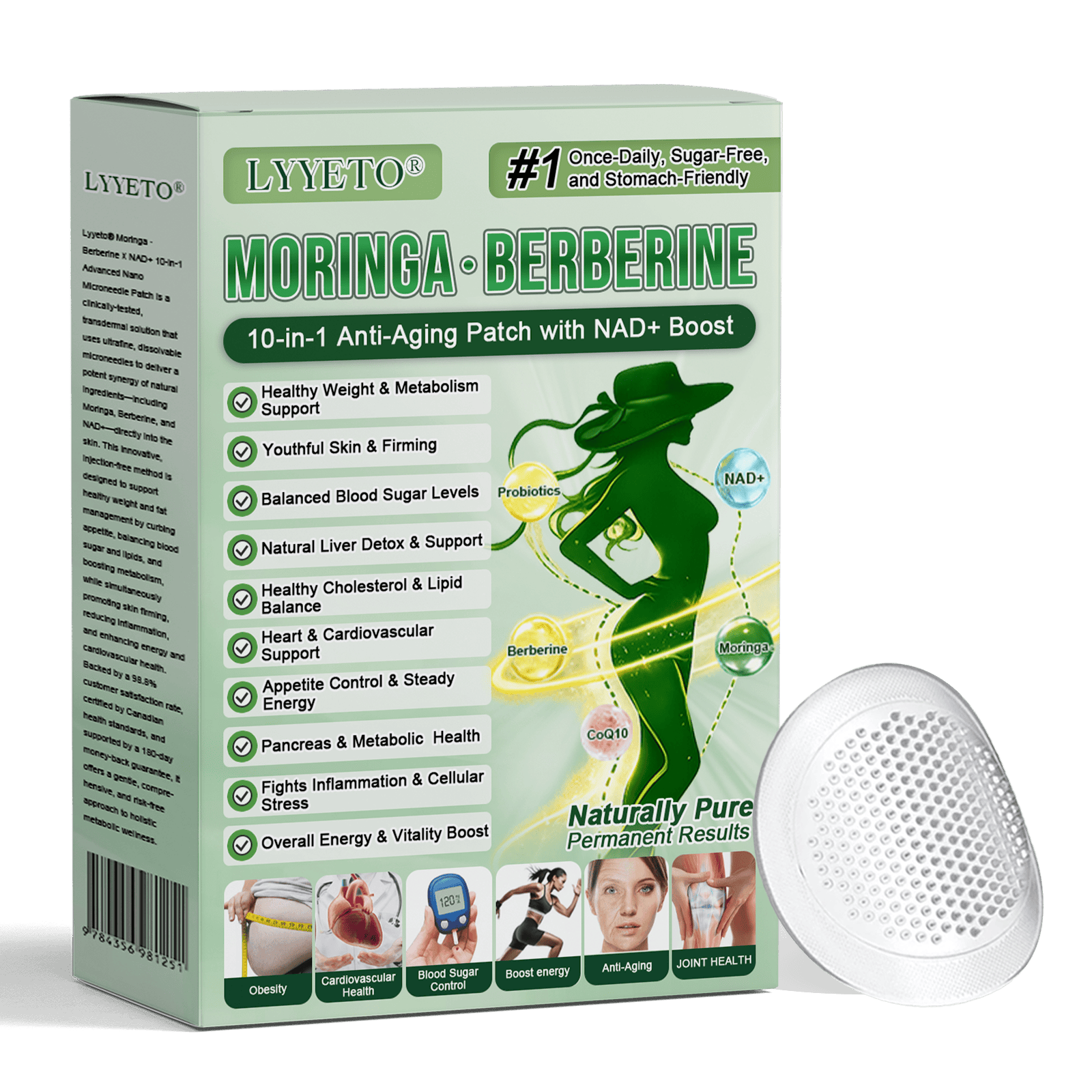 Official Store | ☀️☀️Lyyeto® Moringa Berberine + NAD+ 10-in-1 Nano Microneedle Patch(Just once a day, visible changes in 7 days)