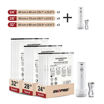 SNOPRID Cordless Travel Vacuum Storage Compression Bag Set_Ultra02