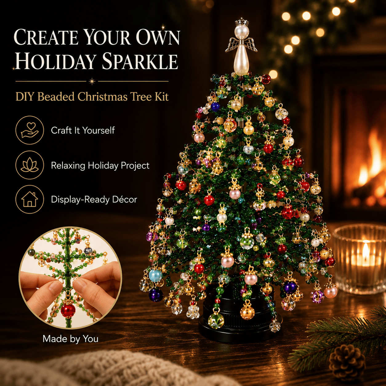🎄✨ DIY Beaded Christmas Tree Kit