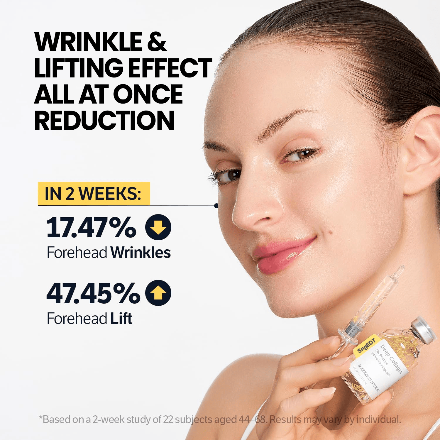 Silk Peptide Intensive Lifting Ampoule ACE | Korean Anti-Aging Serum for Face with Collagen & 30 Peptide Complex | Skin Tightening & Firming (Botox Effect) | 72H Hydration